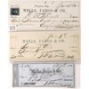 Image 1 : Three Different Wells Fargo, Virginia City, Nevada Territory Mining Checks [163893]