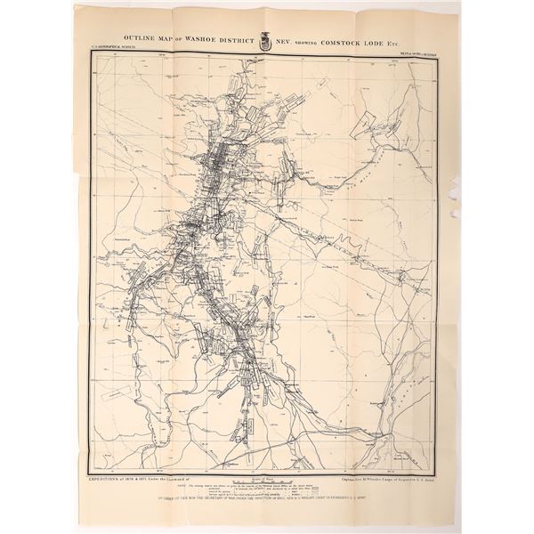 Map of Washoe District, Nev. Showing Comstock Lode, Wheeler [164471]