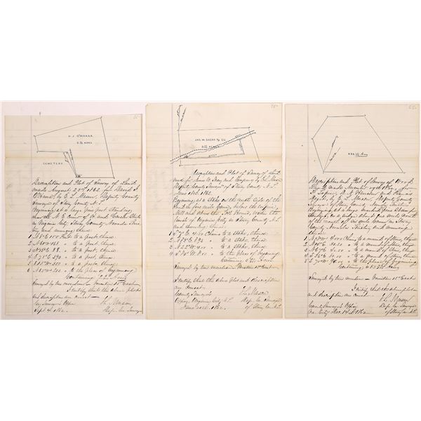 Three 1862 Virginia City, Nevada Land Surveys [164509]