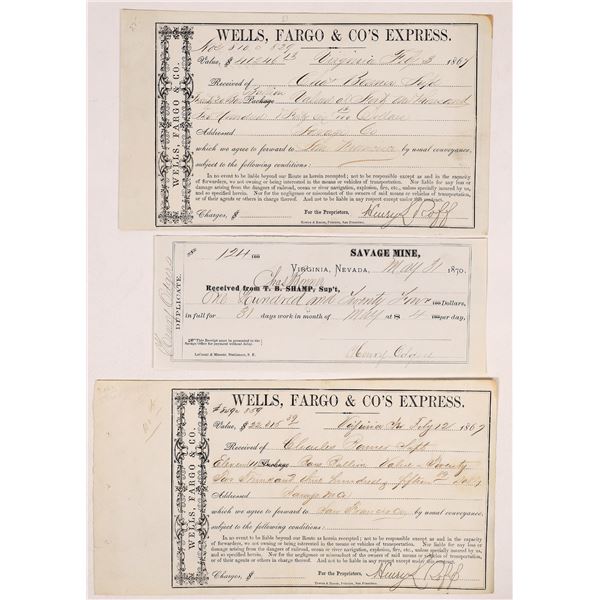 Savage Mining Company Bullion Receipts for Wells Fargo [164506]