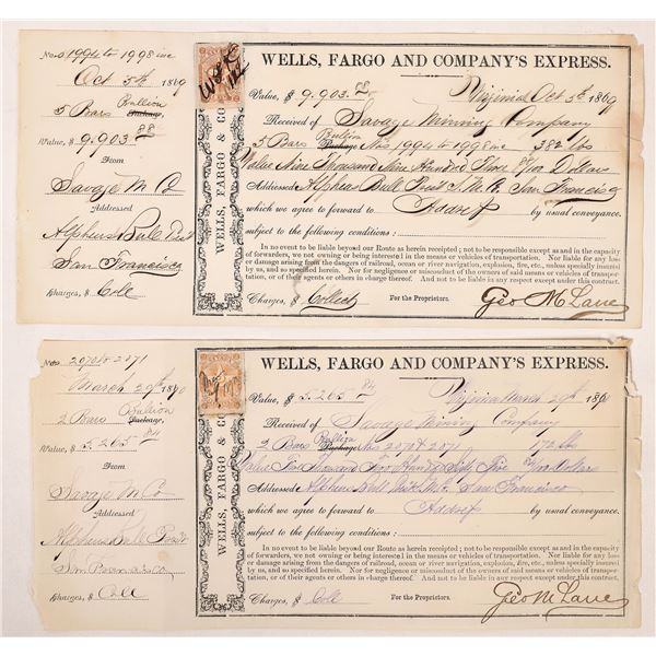 Savage Mining Company Bullion Receipts for Wells Fargo [164491]