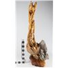 Image 2 : Boxwood Tree Root & Stone Sculpture: Seated Buddha [149188]