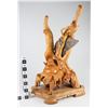 Image 1 : Boxwood Tree Root & Stone Sculpture: Seated Buddha [149187]