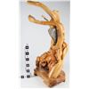 Image 2 : Boxwood Tree Root & Stone Sculpture: Seated Buddha [149187]