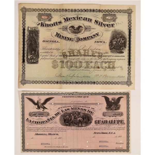 Two Mexican Mining Company Stock Certificates [161403]