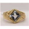 Image 2 : NEW! 14K YELLOW GOLD RING WITH AQUA