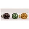 Image 1 : 3-14K GEMSTONE BALLS PENDANTS