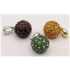 Image 2 : 3-14K GEMSTONE BALLS PENDANTS