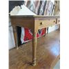 Image 4 : Antique Library Table With 2 Drawers- Decent Condition- Top Comes Off-30.5"H X 56"W X 30"D