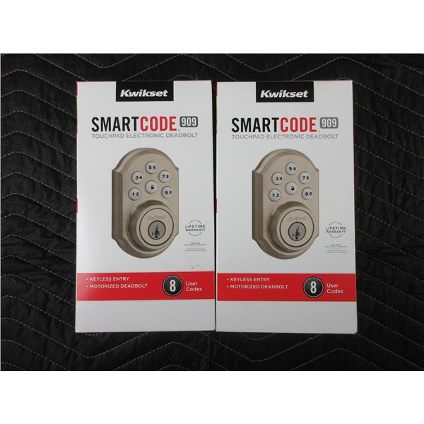 2 Kwikset Smart Code 909 Touchpad Electronic Deadbolts