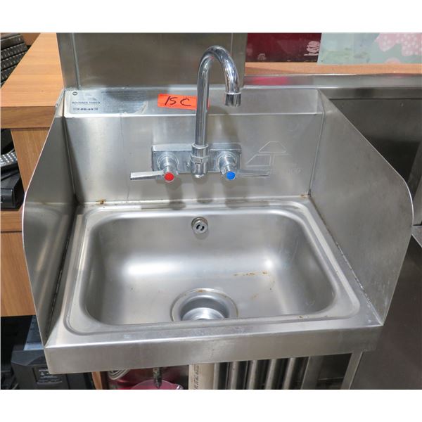 Advance Tabco 7-PS-40 Single Wall-Mount Sink w/ Splash Guards 13"x17"