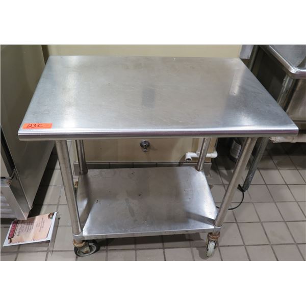 Rolling Metal Work Table w/ Undershelf 23"x36"x36"H