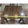 Image 5 : Wooden Table 30"x25"x30"H w/ 2 Matching Stools 16"x12"x17"H