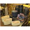 Image 1 : Multiple Serving Dishes: Black Plates, Sprout Iron-Casting Steak Plates, Wooden Trays, etc