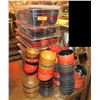 Image 1 : Multiple Red & Black Bowls w/ Some Storage Bins