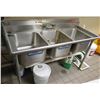 Image 1 : Advance Tabco Stainless Steel 3-Basin Sink 60"x25"x37"