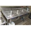Image 1 : Advance Tabco Stainless Steel 3-Basin Sink 60"x25"x37"