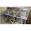 Image 1 : Advance Tabco Stainless Steel 3-Basin Sink 60"x25"x37"