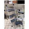 Image 1 : Qty 3 Stepstools: Werner Folding 3-Tier & 2-Tier w/ Single Step