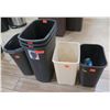 Image 1 : Qty 6 Rectangle Waste Receptacles - Misc Sizes & Colors