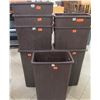 Image 1 : Qty 8 Brown Rectangle Waste Receptacles - Misc Sizes