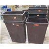 Image 1 : Qty 7 Brown Rectangle Waste Receptacles - Misc Sizes