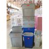 Image 1 : Qty 11 Rectangle Waste Receptacles - Misc Sizes & Colors