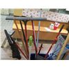 Image 2 : Multiple Mops, Squeegees, etc in Plastic Waste Receptacles