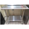 Image 1 : Rolling Metal Work Table w/ Undershelf 23"x36"x36"H (Wheels need replacing)
