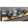 Image 1 : Qty 11 Metal Stock Pots & Pans (No Lids) Misc Sizes