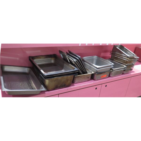 Multiple Metal Prep Table Containers w/ Some Lids - Misc Sizes