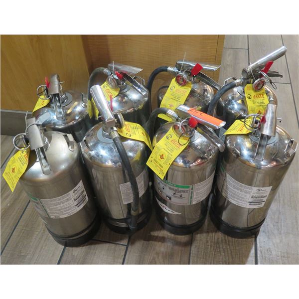 Qty 8 Metal Fire Extinguishers