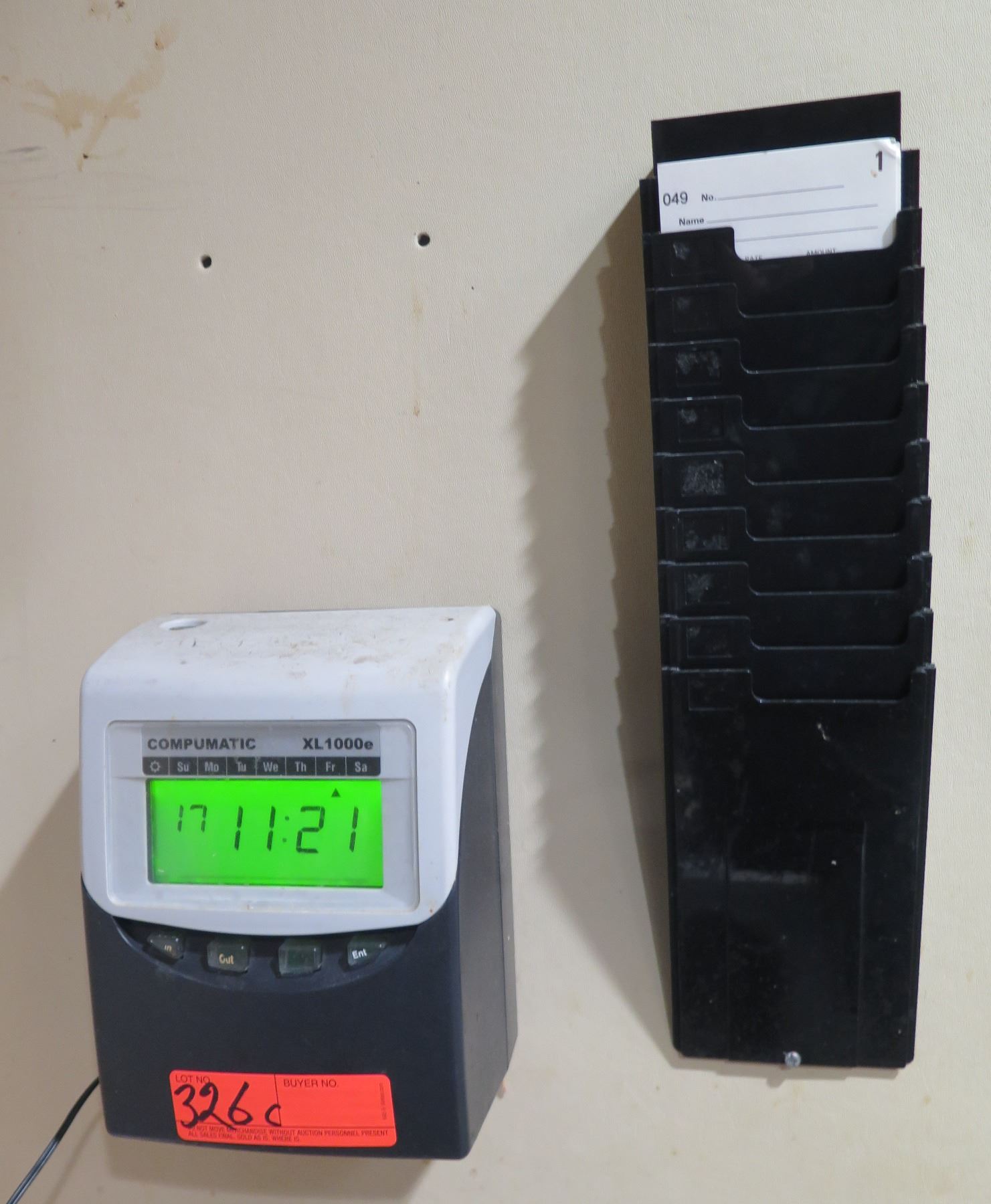Compumatic Time Recorders Compumatic XL1000e Calculating Time Recorder w/ Time Sheet Rack