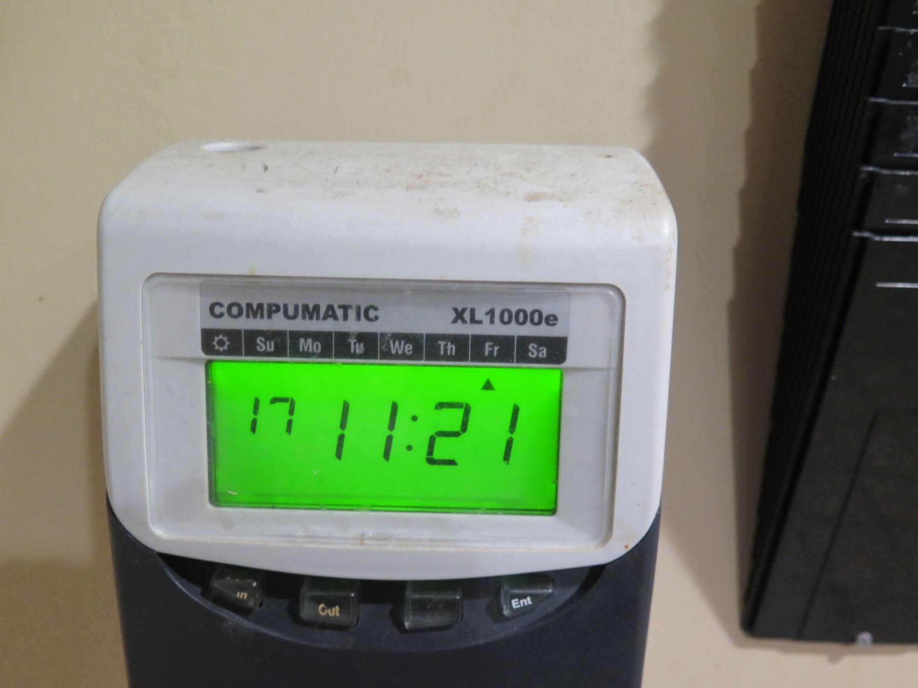 Compumatic Time Recorders Compumatic XL1000e Calculating Time Recorder w/ Time Sheet Rack
