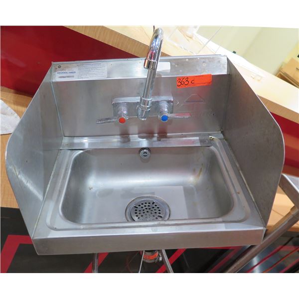 Advance Tabco Single Basin Wall-Mount Sink w/ Splash Guards 13"x17"