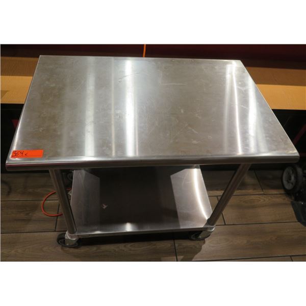 Rolling Metal Work Table w/ Undershelf 23"x36"x34"H