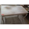 Image 1 : Wooden Table w/ Cabriole Legs & Drawer 55"x32"x30"H