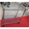 Image 1 : Rolling 3-Tier Metal Mesh Cart 33"x18"x33"H