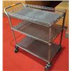 Image 1 : Rolling 3-Tier Metal Mesh Cart 33"x18"x33"H