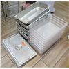 Image 1 : Multiple Metal & Clear Prep Table Containers (Some w/ lids)