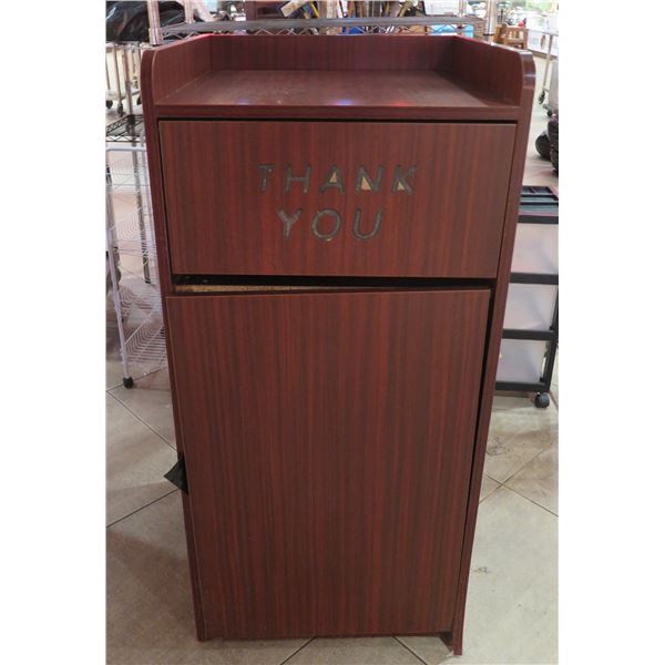 Waste Receptacle w/ Backsplash Top & Front Door 22"x22"x46"H