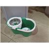 Image 8 : Multiple Mops, Brooms, etc in Plastic Waste Receptacles & Mop Bucket