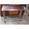 Image 1 : Rolling Metal Work Table w/ Mesh Undershelf 23"x50"x39"H (Wheels need repair)