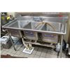 Image 1 : Advance Tabco Stainless Steel 3-Basin Sink 60"x25"x37"