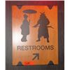 Image 1 : Restroom Sign w/ Silhouette Figures Design 14"x18"