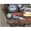 Image 2 : Multiple Kitchen Utensils:  Ladles, Metal Measuring Cups, Mixing Bowls, Graters, etc