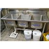 Image 1 : Advance Tabco Stainless Steel 3-Basin Sink 60"x25"x37"