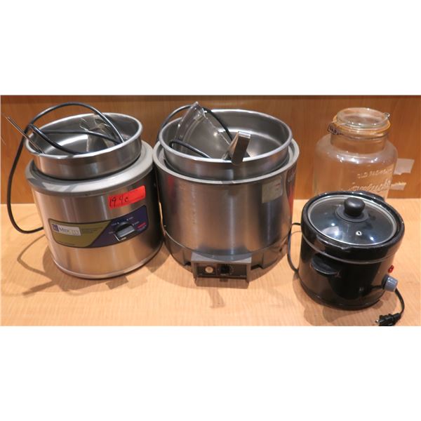 Qty 2 MidCity & Cayenne Food Warmers w/ Tureens, Walmart MD-YHJ20DM Slow-Cooker & Jar
