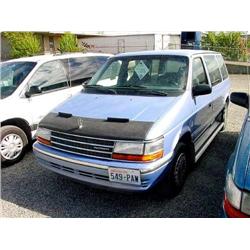 93 PLYMOUTH VOYAGER VAN EXMT.                                         