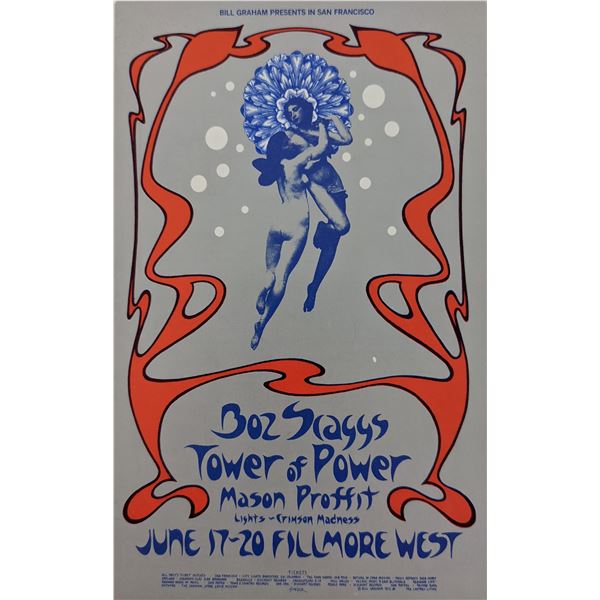 Bozz Scaggs Tower of Power  1971 Fillmore Post Card
